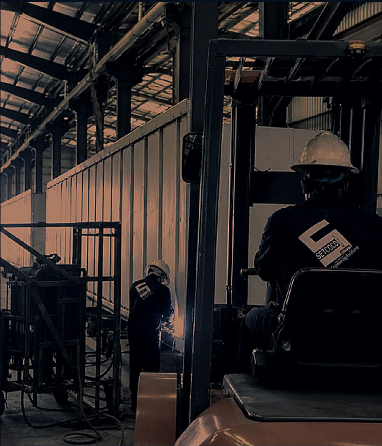 SETCCO fabrication bay with structural assembly in progress
