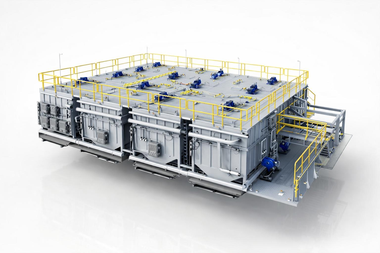 Assembled mud system before dispatch